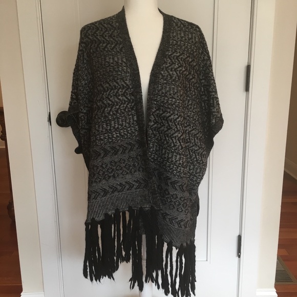 Banana Republic Sweaters - Banana Republic Heritage Fringe Sweater Cape J